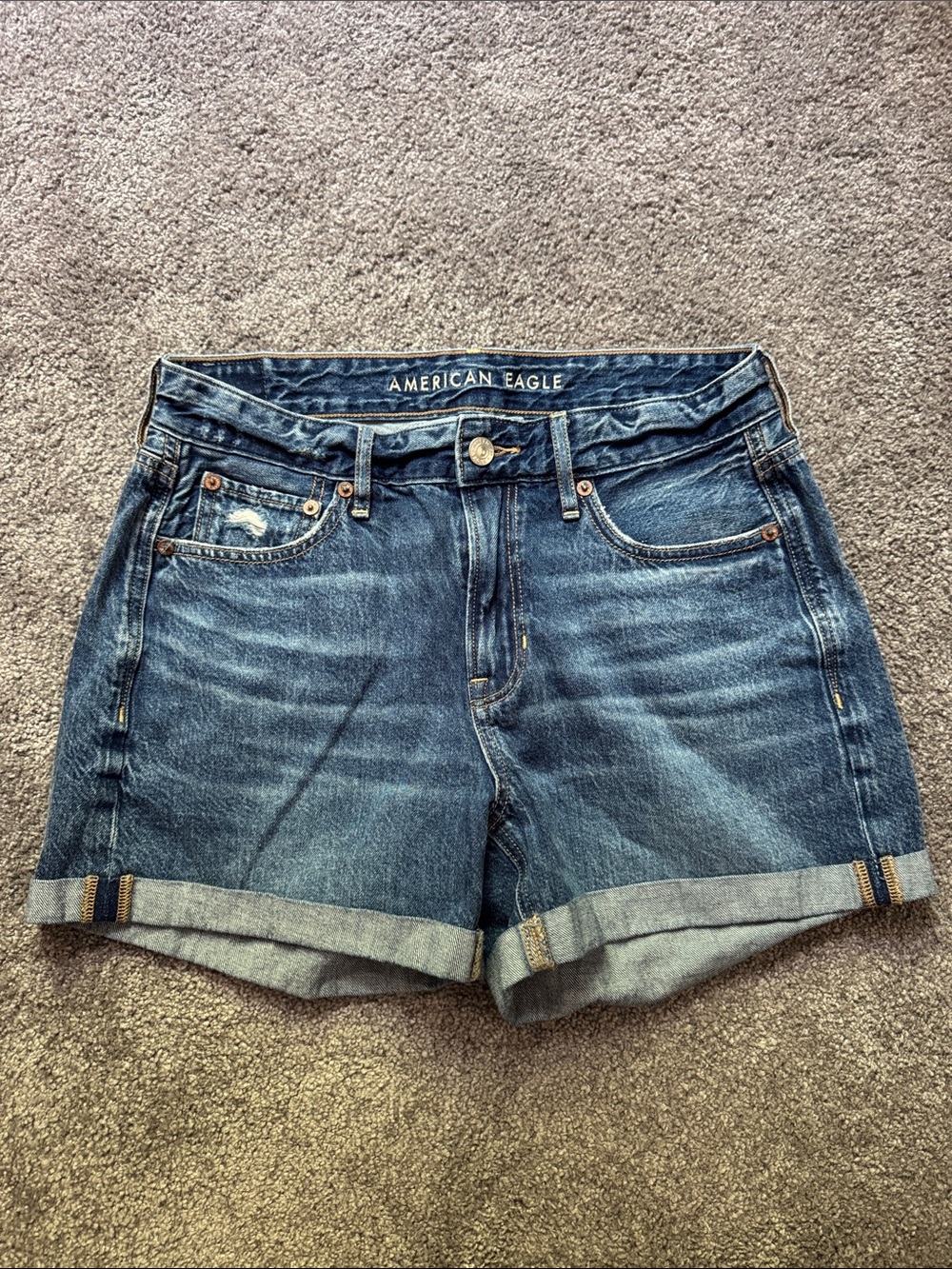 American Eagle Outfitters Blue Denim Jean Roll-Cuff Women's Shorts Size 4